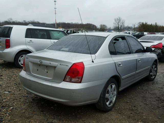 KMHDN46D64U851444 - 2004 HYUNDAI ELANTRA GL SILVER photo 4