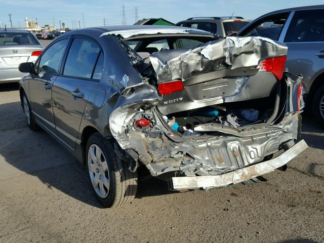 1HGFA15546L121768 - 2006 HONDA CIVIC LX GRAY photo 3