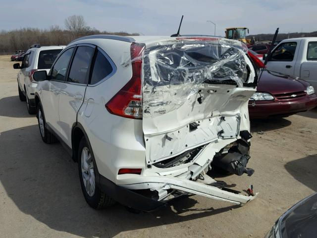 5J6RM4H77FL085618 - 2015 HONDA CR-V EXL WHITE photo 3