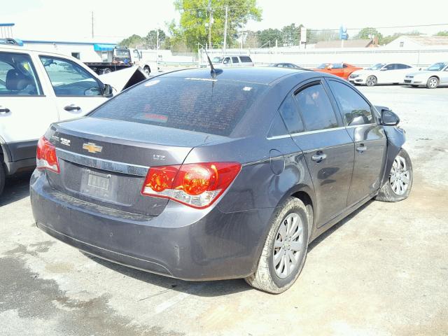 1G1PH5S95B7130911 - 2011 CHEVROLET CRUZE LTZ SILVER photo 4