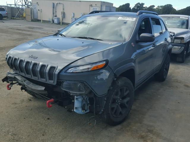 1C4PJMBB6EW134713 - 2014 JEEP CHEROKEE T GRAY photo 2