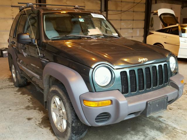 1J8GL48K63W512567 - 2003 JEEP LIBERTY SP GREEN photo 1