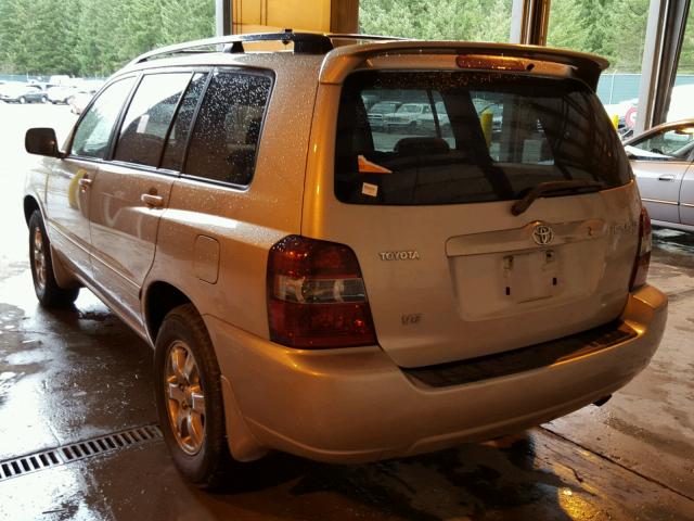 JTEGP21A840037456 - 2004 TOYOTA HIGHLANDER GOLD photo 3