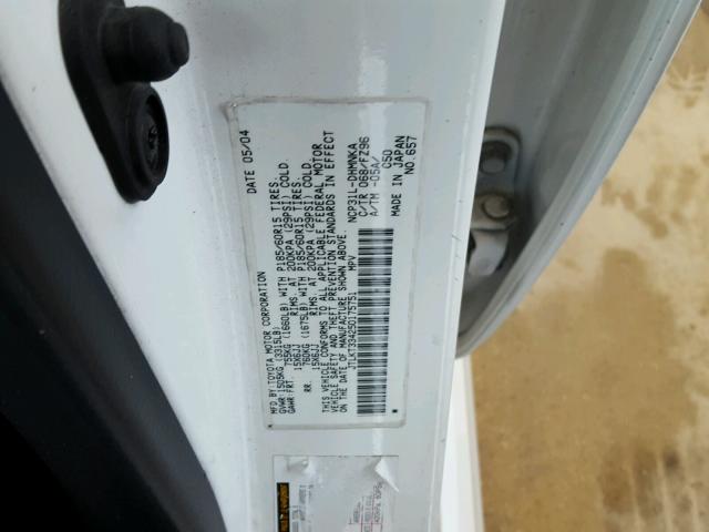 JTLKT334250175751 - 2005 TOYOTA SCION XB თეთრი ფოტო 10