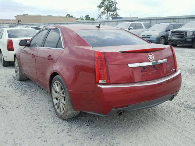 1G6DF577280215944 - 2008 CADILLAC CTS RED photo 3