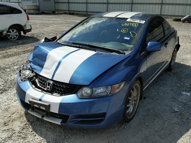 2HGFG12619H517170 - 2009 HONDA CIVIC LX BLUE photo 2