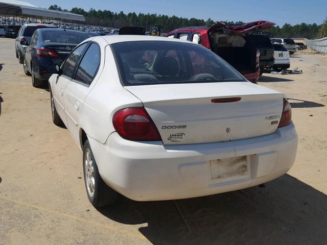 1B3ES56C65D247233 - 2005 DODGE NEON SXT WHITE photo 3