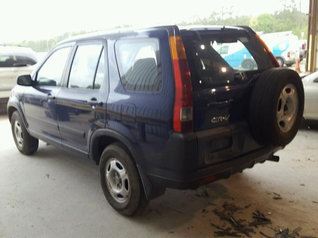 JHLRD68492C003876 - 2002 HONDA CR-V LX BLUE photo 3