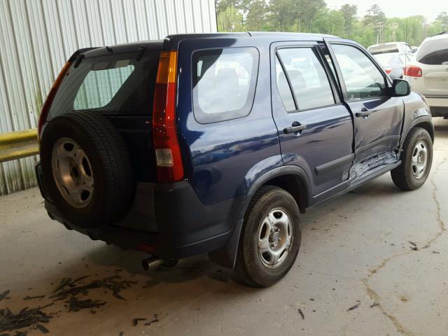 JHLRD68492C003876 - 2002 HONDA CR-V LX BLUE photo 4