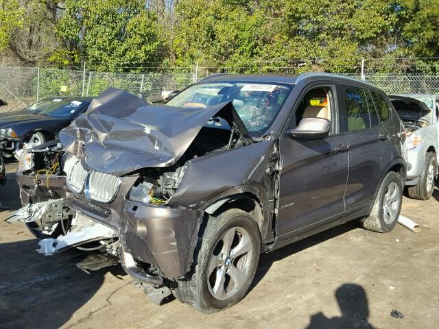 5UXWX5C51BL701284 - 2011 BMW X3 XDRIVE2 ნაცრისფერი ფოტო 2