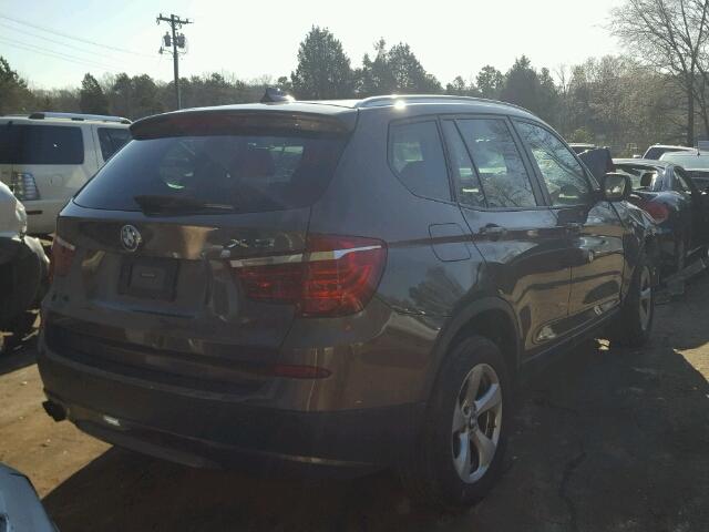 5UXWX5C51BL701284 - 2011 BMW X3 XDRIVE2 ნაცრისფერი ფოტო 4