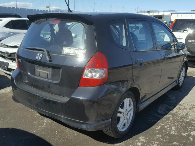 JHMGD38687S065835 - 2007 HONDA FIT S BLACK photo 4