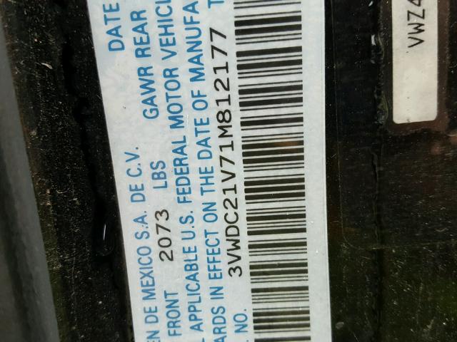 3VWDC21V71M812177 - 2001 VOLKSWAGEN CABRIO GLX 黑色 照片 10