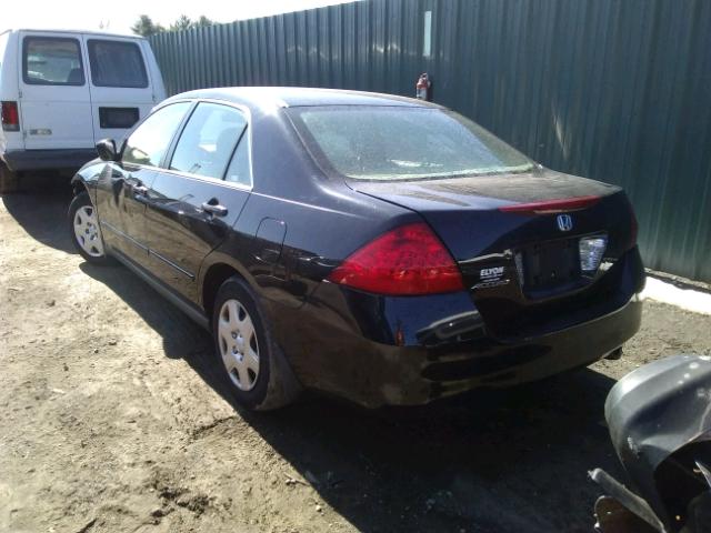 1HGCM56457A220300 - 2007 HONDA ACCORD LX BLACK photo 3