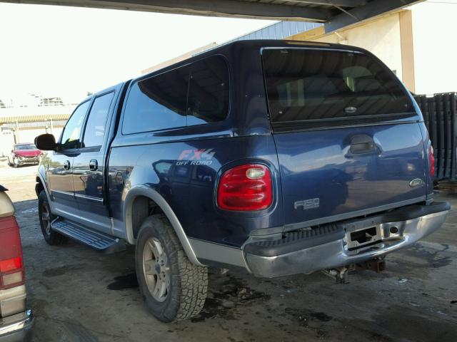 1FTRW08L12KD46814 - 2002 FORD F150 SUPER BLUE photo 3