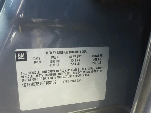1G1ZH57B79F183162 - 2009 CHEVROLET MALIBU 1LT 灰色 照片 10