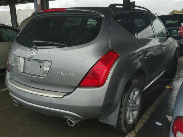 JN8AZ08W36W519248 - 2006 NISSAN MURANO SL GRAY photo 4