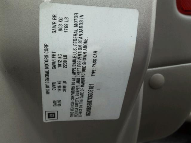 1G3NB52M7X6306181 - 1999 OLDSMOBILE CUTLASS GL 棕色 照片 10