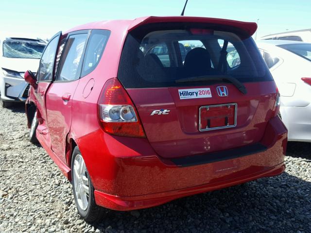 JHMGD38627S061019 - 2007 HONDA FIT S RED photo 3