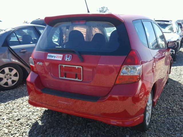 JHMGD38627S061019 - 2007 HONDA FIT S RED photo 4