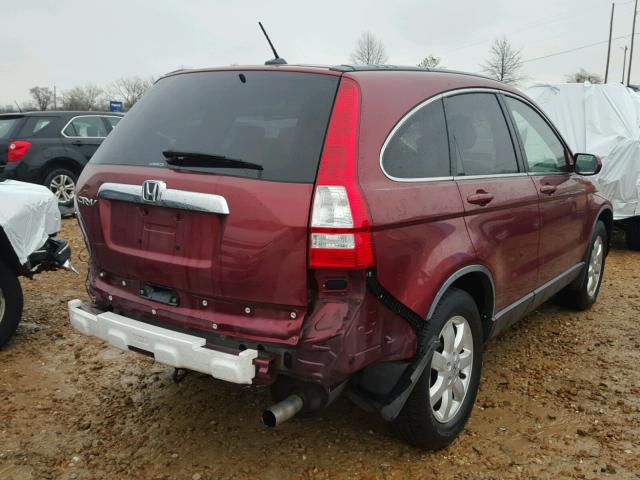 JHLRE48737C002905 - 2007 HONDA CR-V EXL MAROON photo 4