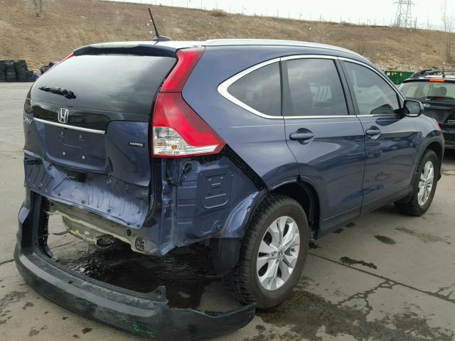 2HKRM3H7XDH510718 - 2013 HONDA CR-V EXL BLUE photo 4