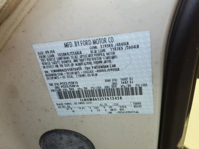 1LNHM86S25Y612428 - 2005 LINCOLN LS 米色 照片 10