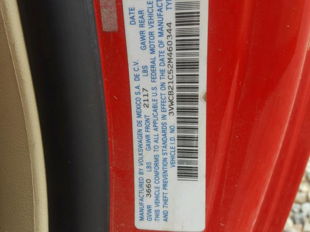 3VWCB21C52M460344 - 2002 VOLKSWAGEN NEW BEETLE 红色 照片 10