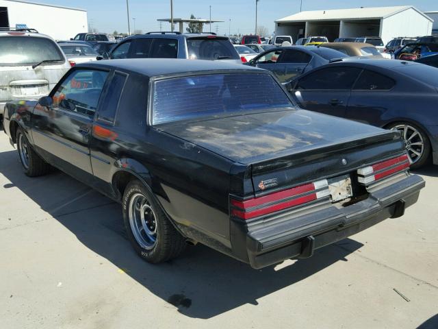 1G4GJ1174HP433252 - 1987 BUICK REGAL შავი ფოტო 3