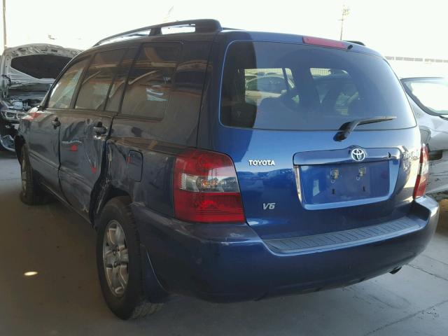 JTEDP21A960124790 - 2006 TOYOTA HIGHLANDER BLUE photo 3