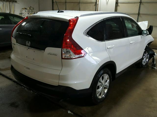 5J6RM4H73EL108682 - 2014 HONDA CR-V EXL WHITE photo 4