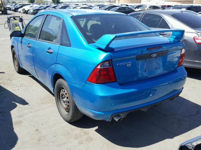 1FAFP34N17W107942 - 2007 FORD FOCUS ZX4 BLUE photo 3