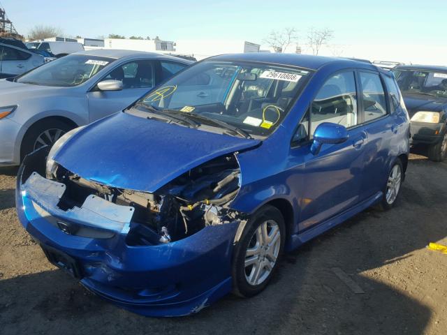 JHMGD386X7S009363 - 2007 HONDA FIT S BLUE photo 2