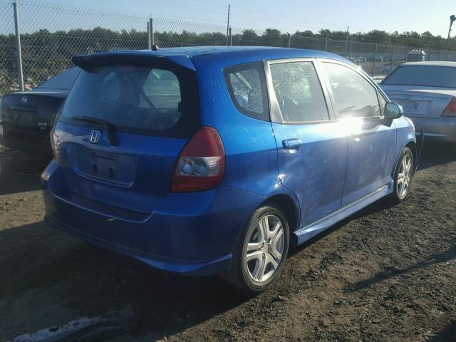 JHMGD386X7S009363 - 2007 HONDA FIT S BLUE photo 4