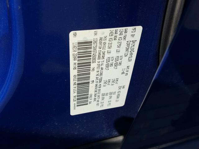 1D8GT58K67W568836 - 2007 DODGE NITRO SLT BLUE photo 10