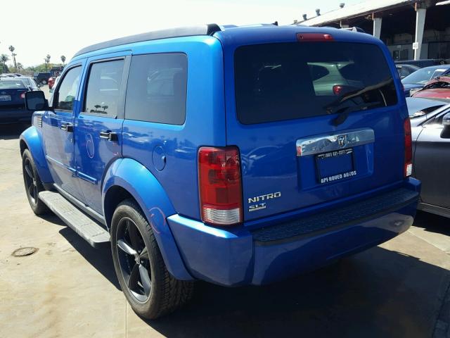 1D8GT58K67W568836 - 2007 DODGE NITRO SLT BLUE photo 3