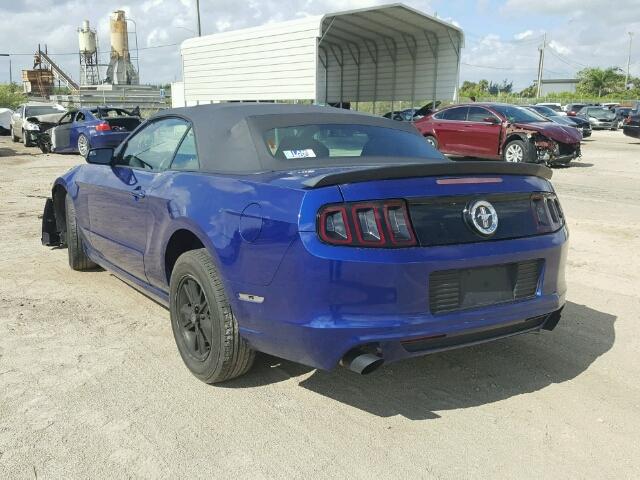 1ZVBP8EM4D5237403 - 2013 FORD MUSTANG BLUE photo 3