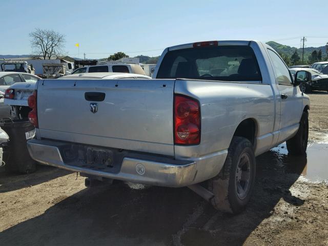 1D7HA16K87J641129 - 2007 DODGE RAM 1500 S SILVER photo 4