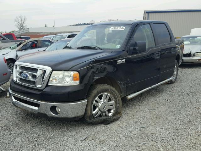 1FTRW12WX8FA22822 - 2008 FORD F150 2WD BLACK photo 2