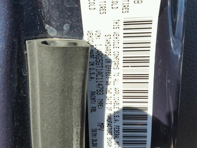 1J4RG5GT1AC114793 - 2010 JEEP COMMANDER BLUE photo 10