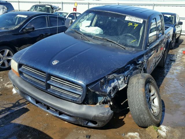 1B7HL38N22S512572 - 2002 DODGE DAKOTA QUA BLUE photo 2