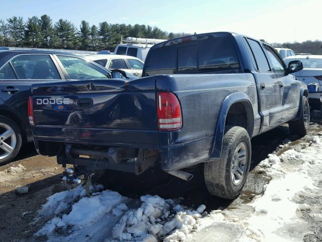 1B7HL38N22S512572 - 2002 DODGE DAKOTA QUA BLUE photo 4