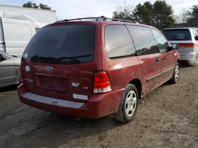 2FMZA51604BB11992 - 2004 FORD FREESTAR S RED photo 4
