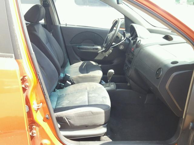 KL1TD66607B720209 - 2007 CHEVROLET AVEO BASE Pomarańczowy zdjęcie 5