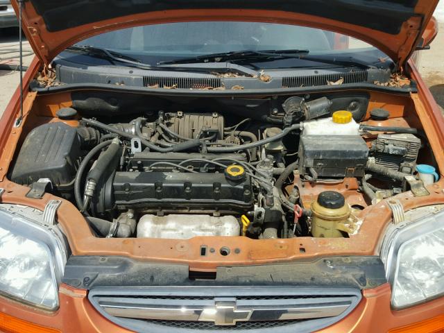 KL1TD66607B720209 - 2007 CHEVROLET AVEO BASE Pomarańczowy zdjęcie 7
