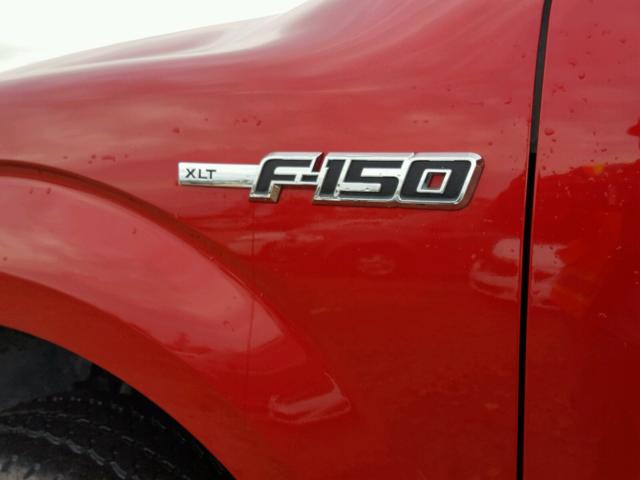 1FTFX1EF2CFB06346 - 2012 FORD F150 SUPER RED photo 9