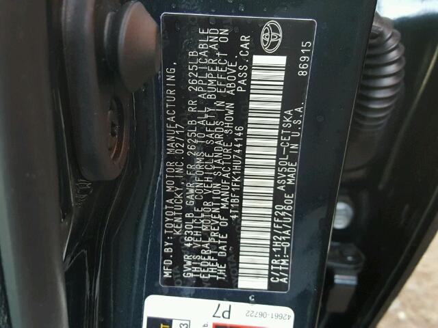 4T1BF1FK1HU744146 - 2017 TOYOTA CAMRY LE GRAY photo 10