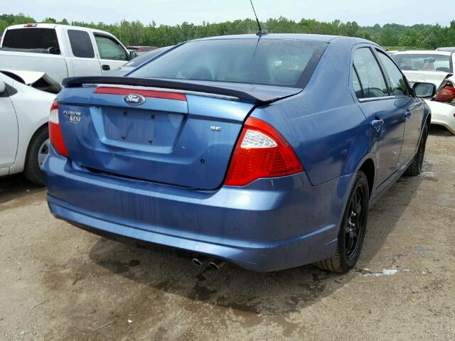 3FAHP0HA3AR338365 - 2010 FORD FUSION BLUE photo 4