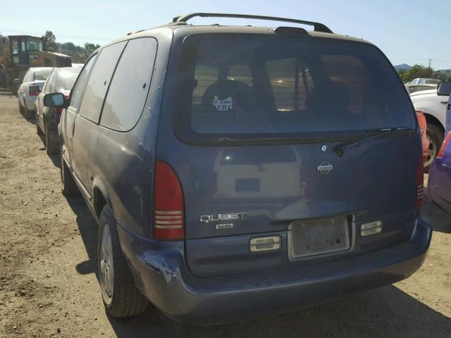 4N2DN1115VD804193 - 1997 NISSAN QUEST XE BLUE photo 3