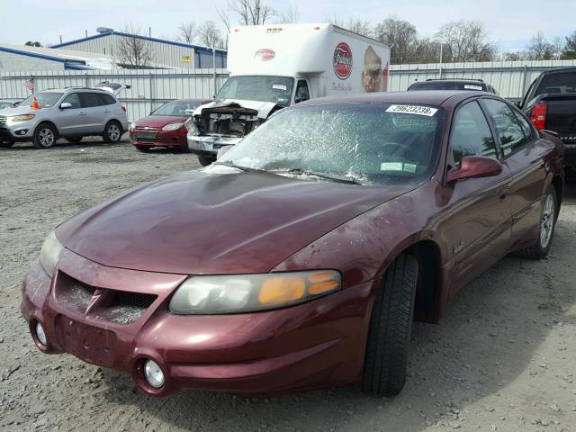 1G2HY54K714210016 - 2001 PONTIAC BONNEVILLE BURGUNDY photo 2